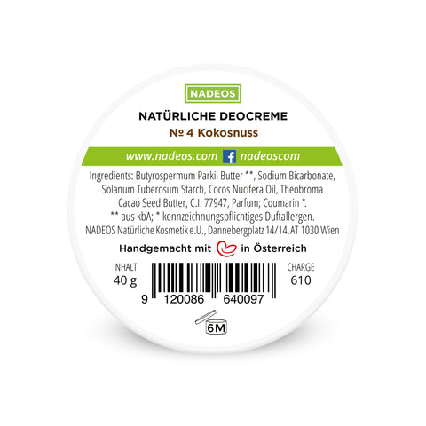 NADEOS NADEOS Natürliche Deocreme Kokosnuss 40g