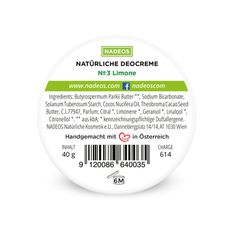 NADEOS NADEOS Natürliche Deocreme Limone 40g