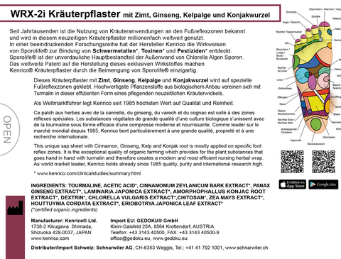 Kenrico WRX-2i Kräuterpflaster mit Zimt, Ginseng, Kelpalge & Konjakwurzel